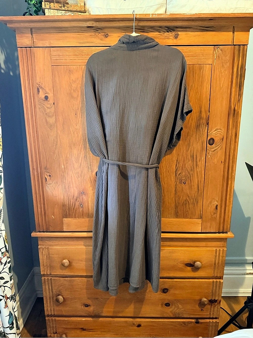 Torrid Midi Double Pucker Gauze Shirt Dress Brown Size 3 - Picture 3 of 5
